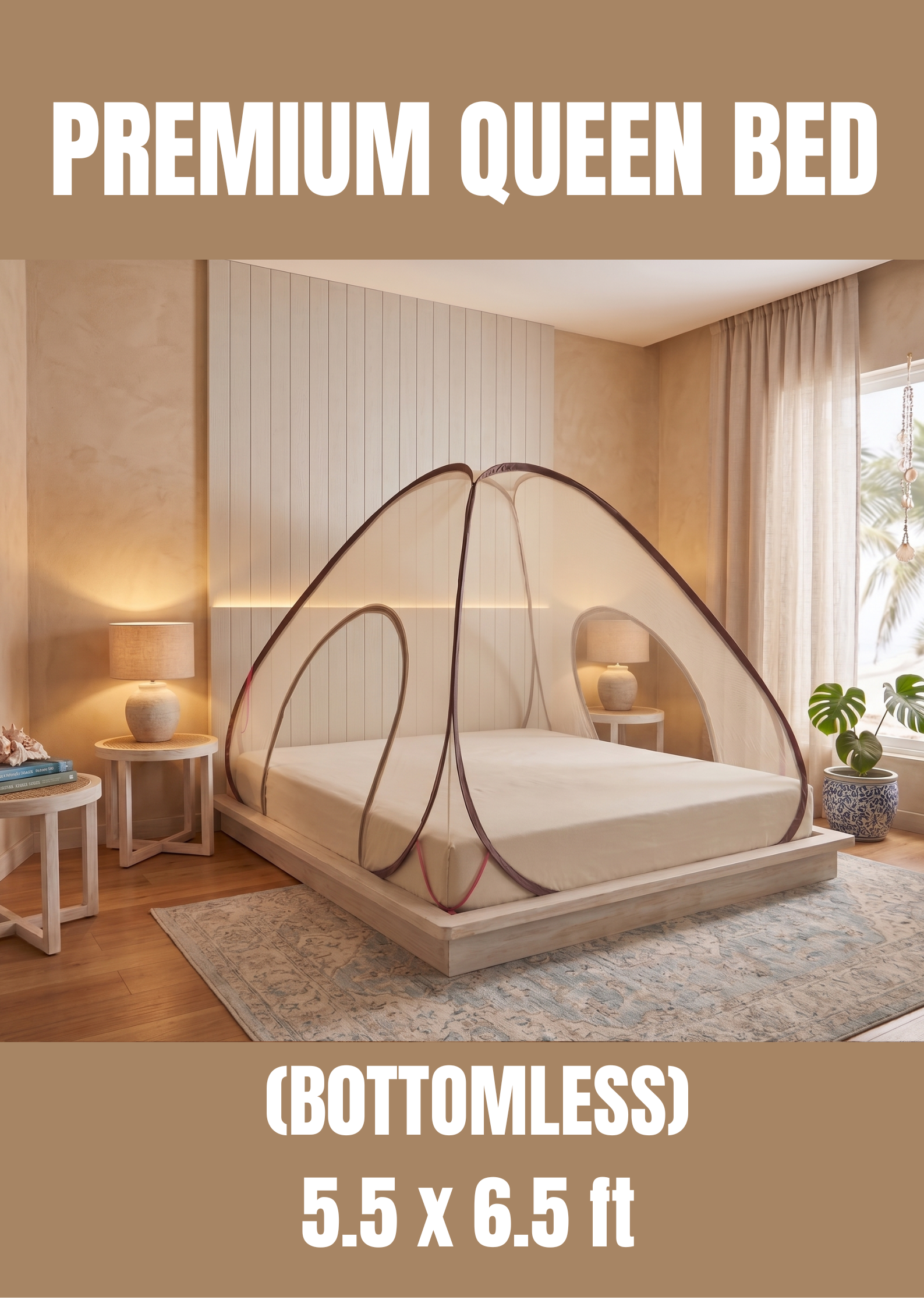 PremiumQueen Bed 5.5 x 6.5 ft (Bottomless) tittle Premium Queen 5.5 x 6.5 ft - Image 1