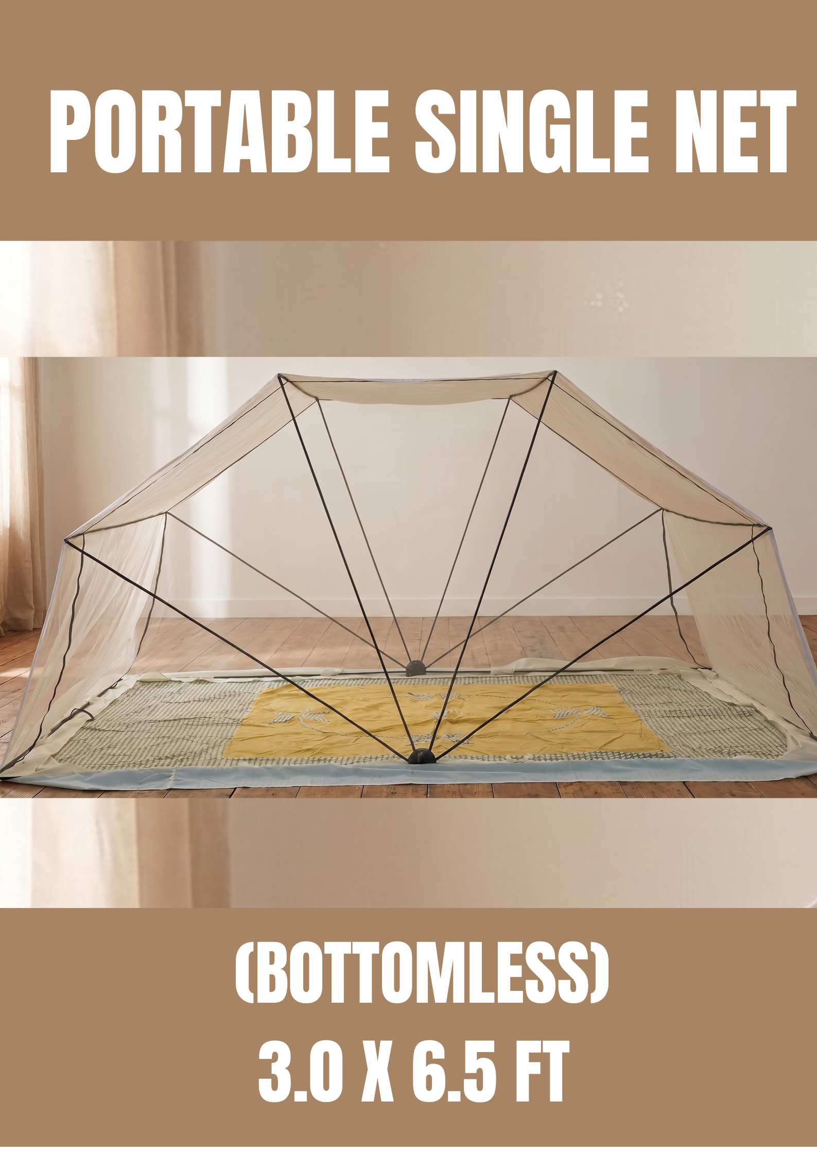 ivory Portable Single net Single Bed 3' x 6.5' (Comfort) - Image 1